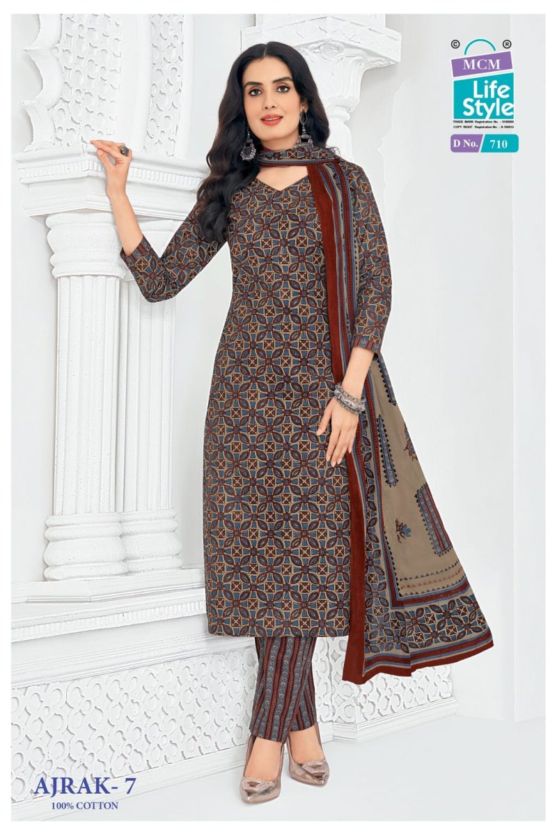 Ajrak Vol 4 By Mcm Pure Cotton Readymade Dress 